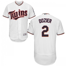 Men's Majestic Minnesota Twins #2 Brian Dozier White Home Flex Base Authentic Collection MLB Jersey