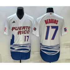 Men's Puerto Rico Baseball #17 Jose Berrios Number 2023 White World Baseball Classic Stitched Jerseys