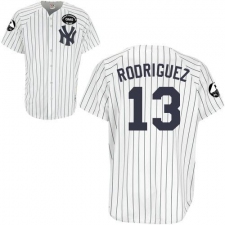 Men's Majestic New York Yankees #13 Alex Rodriguez Authentic White GMS 