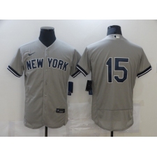 Men's Nike New York Yankees #15 Thurman Munson Grey Road Flex Base Authentic Collection Jersey