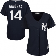 Women's Majestic New York Yankees #14 Brian Roberts Replica Navy Blue Alternate MLB Jersey