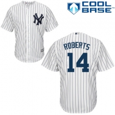 Youth Majestic New York Yankees #14 Brian Roberts Replica White Home MLB Jersey