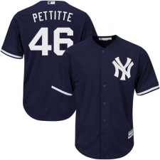 Youth Majestic New York Yankees #46 Andy Pettitte Replica Navy Blue Alternate MLB Jersey