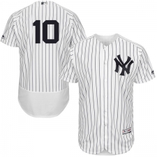 Men's Majestic New York Yankees #10 Phil Rizzuto White Home Flex Base Authentic Collection MLB Jersey