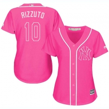 Women's Majestic New York Yankees #10 Phil Rizzuto Replica Pink Fashion Cool Base MLB Jersey