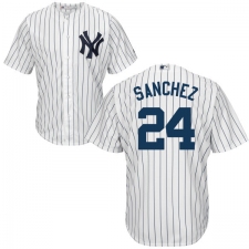 Youth Majestic New York Yankees #24 Gary Sanchez Authentic White Home MLB Jersey