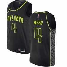 Men's Nike Atlanta Hawks #4 Spud Webb Swingman Black NBA Jersey - City Edition