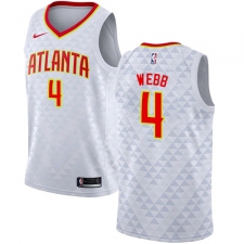 Youth Nike Atlanta Hawks #4 Spud Webb Authentic White NBA Jersey - Association Edition