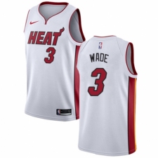 Men's Nike Miami Heat #3 Dwyane Wade Authentic NBA Jersey - Association Edition
