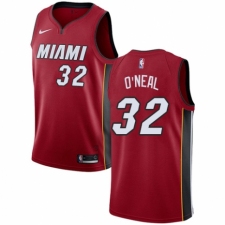 Women's Nike Miami Heat #32 Shaquille O'Neal Swingman Red NBA Jersey Statement Edition