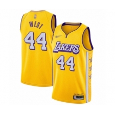 Men's Los Angeles Lakers #44 Jerry West Swingman Gold 2019-20 City Edition Basketball Jersey