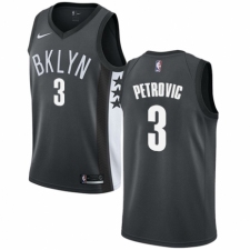 Men's Nike Brooklyn Nets #3 Drazen Petrovic Swingman Gray NBA Jersey Statement Edition