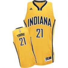 Men's Adidas Indiana Pacers #21 Thaddeus Young Swingman Gold Alternate NBA Jersey