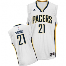 Men's Adidas Indiana Pacers #21 Thaddeus Young Swingman White Home NBA Jersey