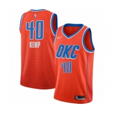 Youth Oklahoma City Thunder #40 Shawn Kemp Swingman Orange Finished Basketball Jersey - Statement Edition