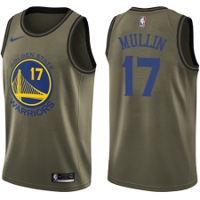 Men's Nike Golden State Warriors #17 Chris Mullin Swingman Green Salute to Service NBA Jersey