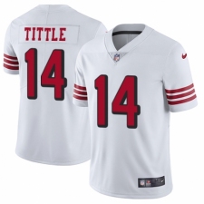 Men's Nike San Francisco 49ers #14 Y.A. Tittle Elite White Rush Vapor Untouchable NFL Jersey