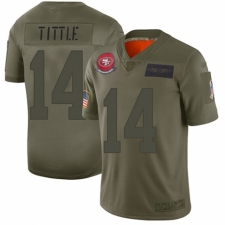 Men's San Francisco 49ers #14 Y.A. Tittle Limited Camo 2019 Salute to Service Football Jersey