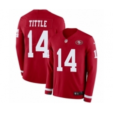 Youth Nike San Francisco 49ers #14 Y.A. Tittle Limited Red Therma Long Sleeve NFL Jersey