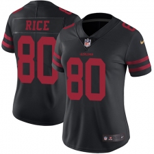 Women's Nike San Francisco 49ers #80 Jerry Rice Elite Black NFL Jersey