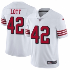 Men's Nike San Francisco 49ers #42 Ronnie Lott Elite White Rush Vapor Untouchable NFL Jersey