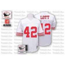 Mitchell and Ness San Francisco 49ers #42 Ronnie Lott Authentic White Throwback NFL Jersey
