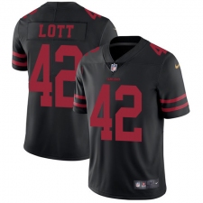 Youth Nike San Francisco 49ers #42 Ronnie Lott Elite Black NFL Jersey