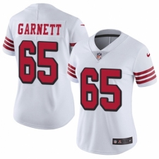 Women's Nike San Francisco 49ers #65 Joshua Garnett Limited White Rush Vapor Untouchable NFL Jersey