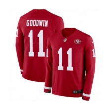 Men's Nike San Francisco 49ers #11 Marquise Goodwin Limited Red Therma Long Sleeve NFL Jersey