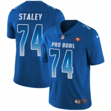 Youth Nike San Francisco 49ers #74 Joe Staley Limited Royal Blue 2018 Pro Bowl NFL Jersey