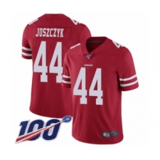 Men's San Francisco 49ers #44 Kyle Juszczyk Red Team Color Vapor Untouchable Limited Player 100th Season Football Jersey