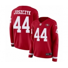 Women's Nike San Francisco 49ers #44 Kyle Juszczyk Limited Red Therma Long Sleeve NFL Jersey