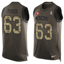 Men's Nike San Francisco 49ers #63 Brandon Fusco Limited Green Salute to Service Tank Top NFL Jersey
