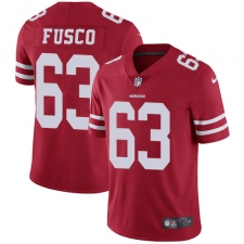 Youth Nike San Francisco 49ers #63 Brandon Fusco Red Team Color Vapor Untouchable Limited Player NFL Jersey