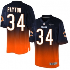 Men's Nike Chicago Bears #34 Walter Payton Elite Navy/Orange Fadeaway NFL Jersey