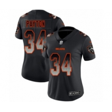 Women's Chicago Bears #34 Walter Payton Limited Black Smoke Fashion Football Jersey