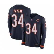 Youth Nike Chicago Bears #34 Walter Payton Limited Navy Blue Therma Long Sleeve NFL Jersey