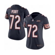 Women's Chicago Bears #72 William Perry Navy Blue Team Color 100th Season Limited Football Jersey