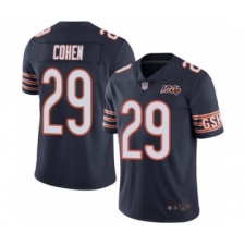 Men's Chicago Bears #29 Tarik Cohen Navy Blue Team Color 100th Season Limited Football Jersey