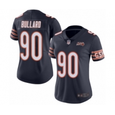 Women's Chicago Bears #90 Jonathan Bullard Navy Blue Team Color 100th Season Limited Football Jersey