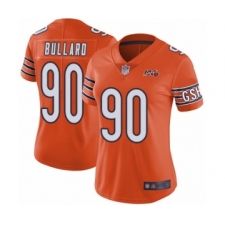 Women's Chicago Bears #90 Jonathan Bullard Orange Alternate 100th Season Limited Football Jersey