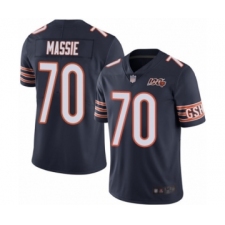 Men's Chicago Bears #70 Bobby Massie Navy Blue Team Color 100th Season Limited Football Jersey