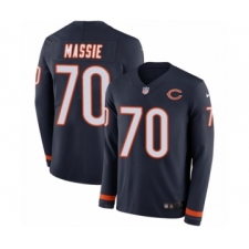 Youth Nike Chicago Bears #70 Bobby Massie Limited Navy Blue Therma Long Sleeve NFL Jersey