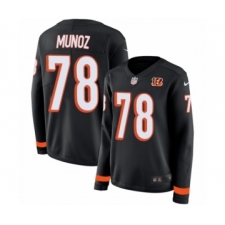 Women's Nike Cincinnati Bengals #78 Anthony Munoz Limited Black Therma Long Sleeve NFL Jersey