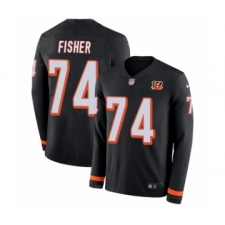 Men's Nike Cincinnati Bengals #74 Jake Fisher Limited Black Therma Long Sleeve NFL Jersey