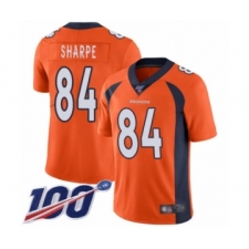 Men's Denver Broncos #84 Shannon Sharpe Orange Team Color Vapor Untouchable Limited Player 100th Season Football Jersey