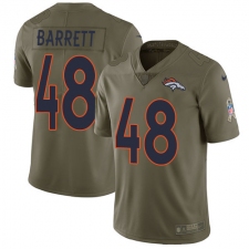 Youth Nike Denver Broncos #48 Shaquil Barrett Limited Olive 2017 Salute to Service NFL Jersey