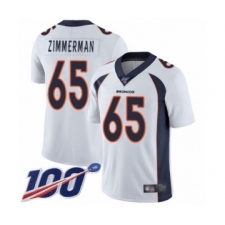 Men's Denver Broncos #65 Gary Zimmerman White Vapor Untouchable Limited Player 100th Season Football Jersey