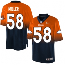 Men's Nike Denver Broncos #58 Von Miller Elite Orange/Navy Fadeaway NFL Jersey