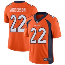 Men's Nike Denver Broncos #22 C.J. Anderson Orange Team Color Vapor Untouchable Limited Player NFL Jersey